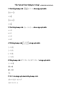 Trắc nghiệm Toán lớp 10